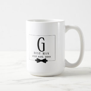Mug Témoin du marié Cravate à nœud papillon monogramme