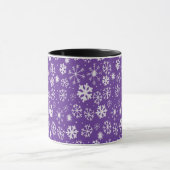Mug Tempête de flocons de neige sur fond violet (Centre)