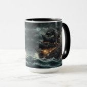 Mug Tempête de la Mer Noire : navire pirate foncé (Devant droit)