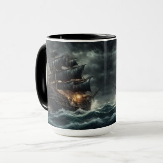 Mug Tempête de la Mer Noire : navire pirate foncé