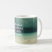Mug Tempête de l'océan avec la citation de Dieu (Devant droit)