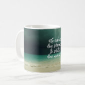 Mug Tempête de l'océan avec la citation de Dieu (Devant gauche)