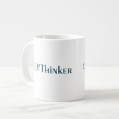 Mug Tempête mentale bleue Typographie conceptuelle Oeu (Devant gauche)