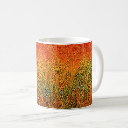 Mug "Tempête neurale" Orange jaune Abstrait (Devant droit)