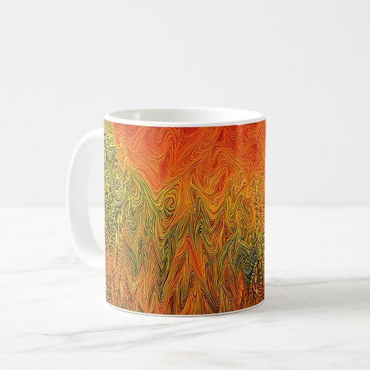 Mug "Tempête neurale" Orange jaune Abstrait (Devant gauche)