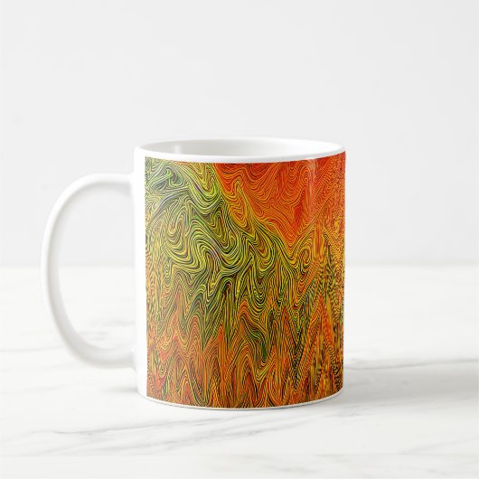 Mug "Tempête neurale" Orange jaune Abstrait (Gauche)