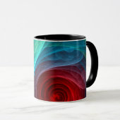 Mug Tempête rouge Floral Art moderne Abstrait Motif co (Devant droit)