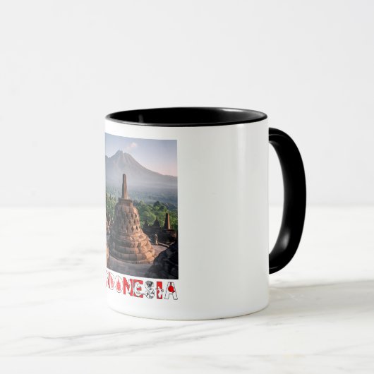 Mug Temple de Borobudur - Indonésie Art (Devant droit)