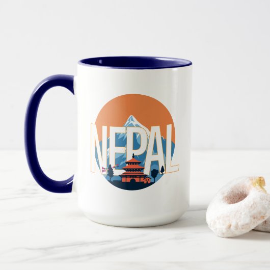 Mug Temple du Népal Mont Everest (Avec donut)
