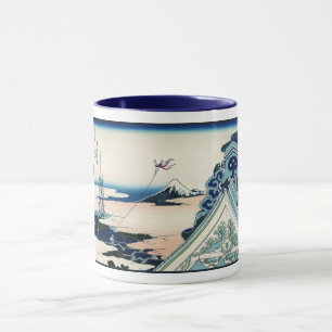 Mug Temple Honganji Vue du Mont Fuji Gravure japonaise
