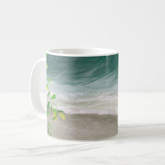 Mug Temps calme sur la plage Peinture numérique (Devant gauche)