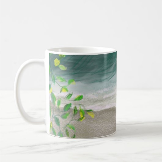 Mug Temps calme sur la plage Peinture numérique (Gauche)