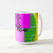 Mug Temps Carré rose moderne (Devant droit)