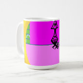 Mug Temps Carré rose moderne (Devant gauche)