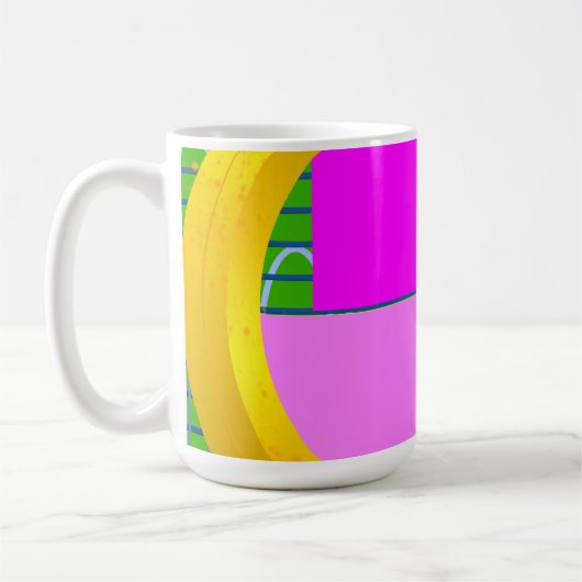 Mug Temps Carré rose moderne (Gauche)