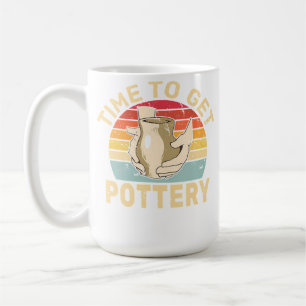 Mug Temps de sculpter la poterie en argile rétro en cé