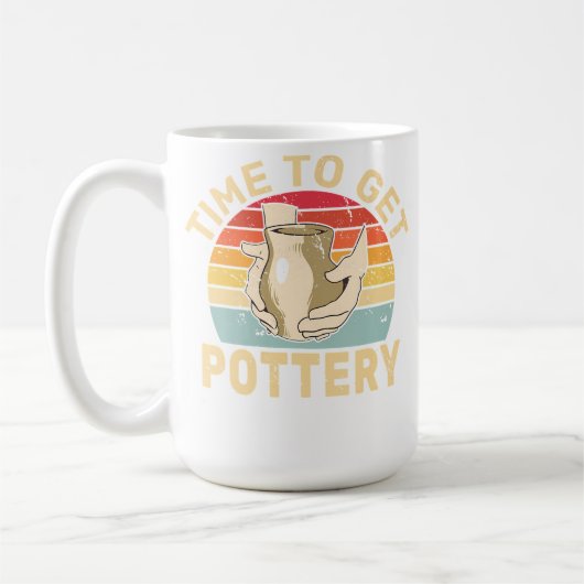 Mug Temps de sculpter la poterie en argile rétro en cé (Gauche)