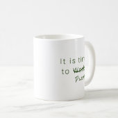 Mug Temps de travail, de jeu, vert simple (Devant droit)