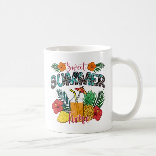 Mug Temps d'été doux | Fruits tropicaux et fleurs (Droite)