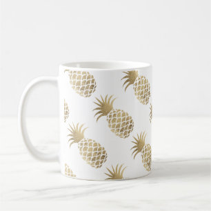 Mug Temps élégant chic de café d'ananas d'or de faux