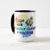 Mug Temps et pratique, nuage arc-en-ciel Encouragement (Devant gauche)