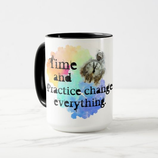 Mug Temps et pratique, nuage arc-en-ciel Encouragement (Devant gauche)