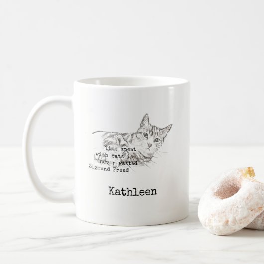 Mug Temps passé avec des chats. . . (Avec donut)