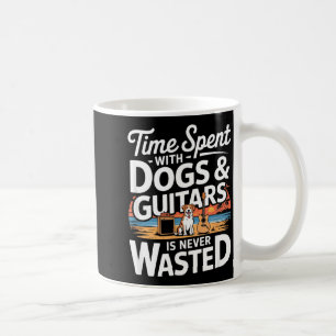 Mug Temps Passé Avec Des Chiens Et Des Guitares N'est