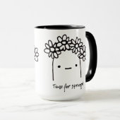 Mug Temps pour le flux d'illustrations noir et blanc p (Devant droit)