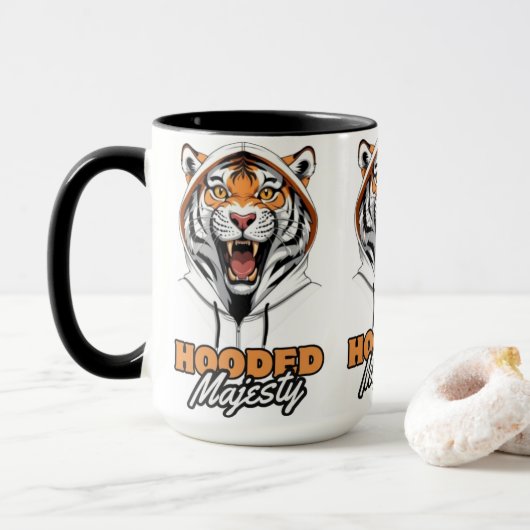 Mug Tendance à l'enroulement | Tigre dans un Sweat - s (Avec donut)