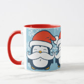 Mug Tendance de moustache de pingouin de Noël (Gauche)