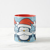 Mug Tendance de moustache de pingouin de Noël (Centre)