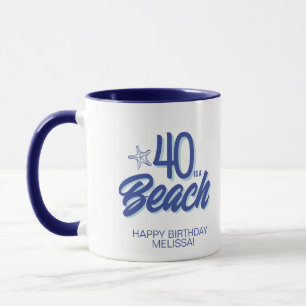 Mug Tendance Dessin À La Main Doodle 40 Est Une Plage 