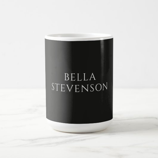 Mug Tendance Gris Foncé Simple Minimaliste Élégant (Centre)