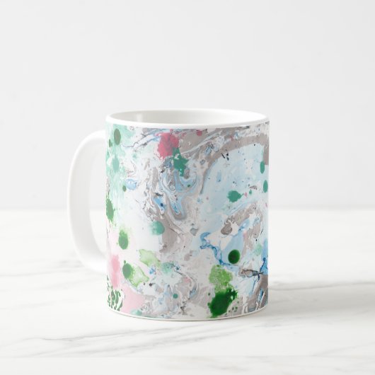 Mug Tendance Moderne Abstrait Rose Bleu Vert (Devant gauche)