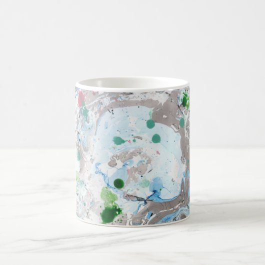Mug Tendance Moderne Abstrait Rose Bleu Vert (Centre)
