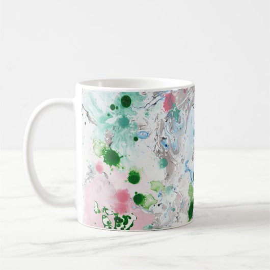 Mug Tendance Moderne Abstrait Rose Bleu Vert (Gauche)