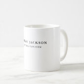 Mug Tendance Moderne Simple Noir & Blanc Professionnel (Devant droit)