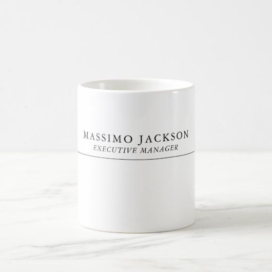 Mug Tendance Moderne Simple Noir & Blanc Professionnel (Centre)