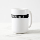 Mug Tendance Noir Blanc Stylish Simple Plain Votre nom (Devant droit)