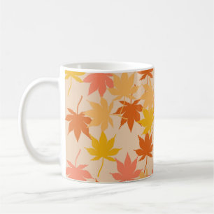 Mug Tendance Rétro Feuilles d'Érable Orange Terracotta