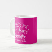 Mug Tendance rose Whimsical main tiré 30e anniversaire (Devant gauche)