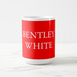 Mug Tendance Rouge Blanc Style Simple Simple Plaque Vo