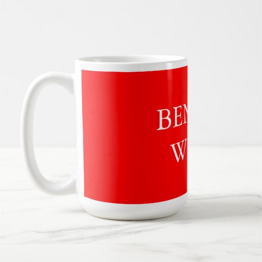 Mug Tendance Rouge Blanc Style Simple Simple Plaque Vo (Gauche)