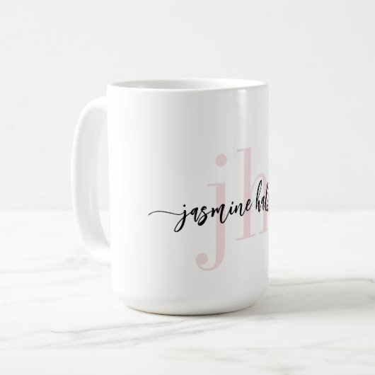 Mug Tendances simples Nom et initiales (Devant gauche)
