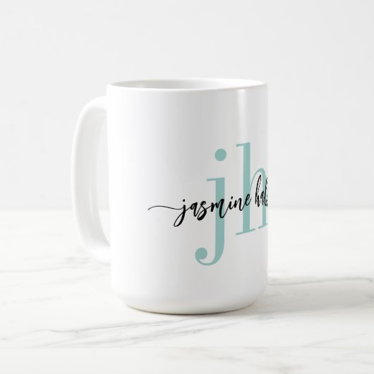 Mug Tendances simples Nom et initiales (Devant gauche)