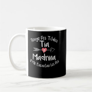 Mug Tengo Dos Titulos Tia Y Madrina Famille espagnole 