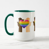 Mug Tenir les mains Rainbow Heart (Gauche)