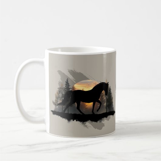 Mug Tennessee Walking Horse Sunset Silhouette Monogram (Gauche)