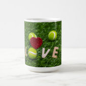 Mug Tennis avec AMOUR sur herbe verte (Centre)